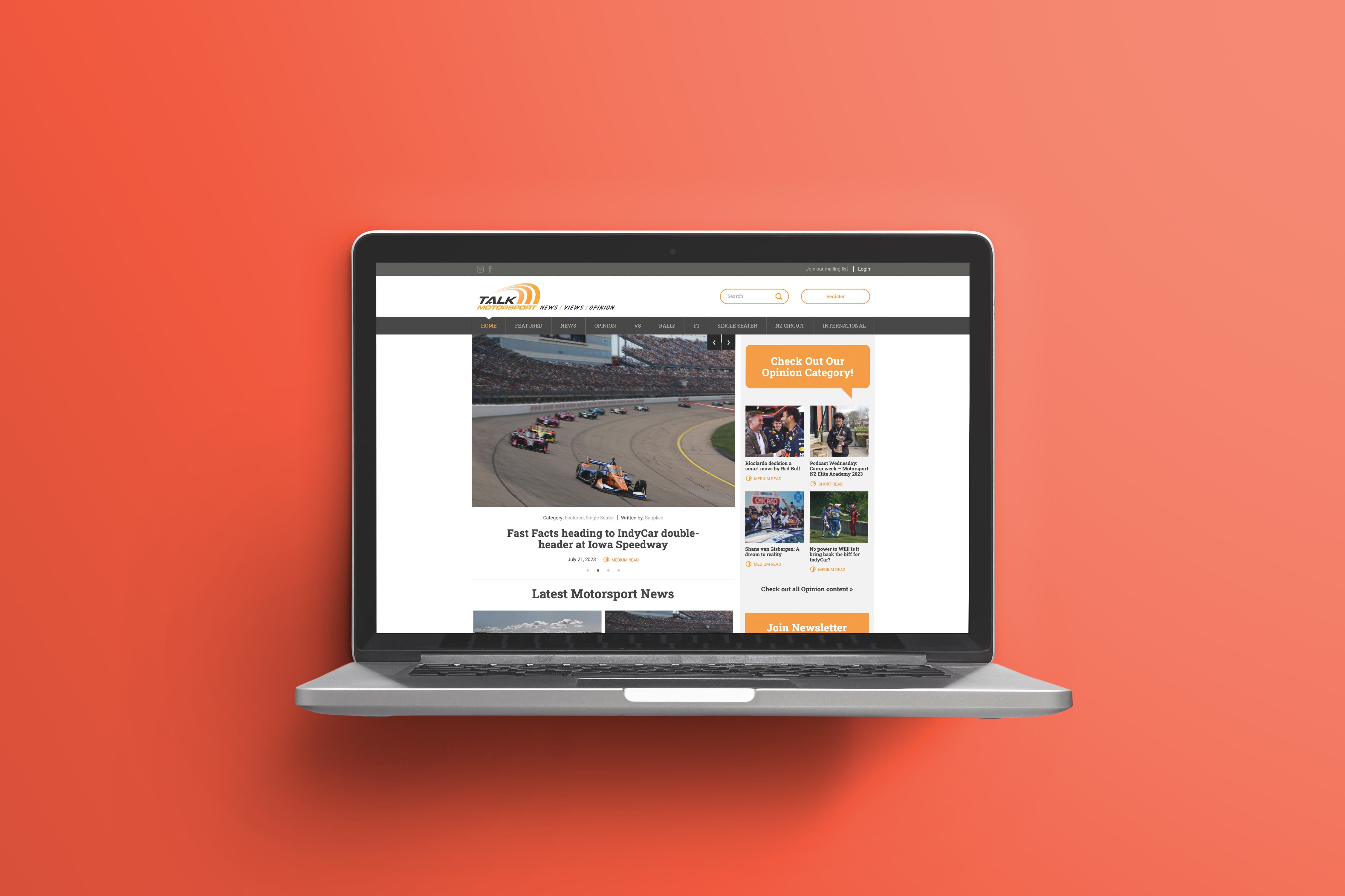 Talk Motorsport Website Development Christchurch