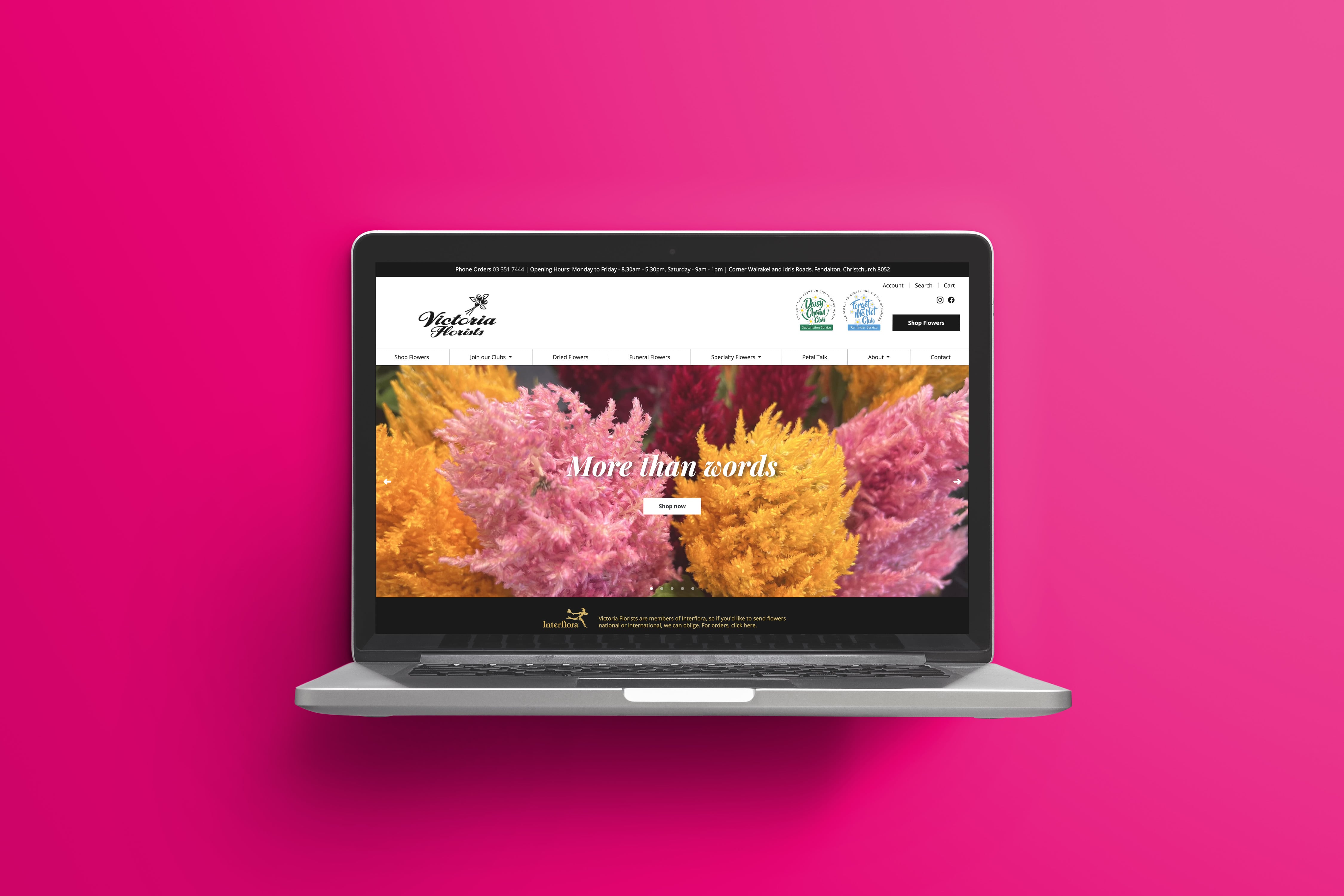 Victoria Florists Website Development Christchurch