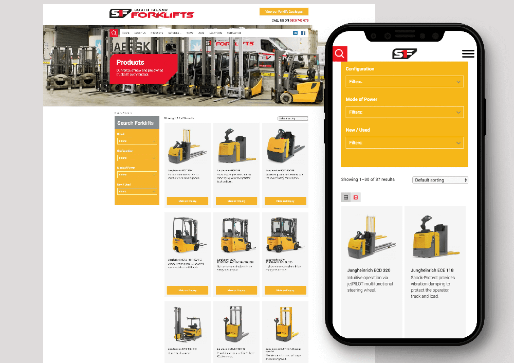 Pinnacle&Co. Portfolio - South Island Forklifts Website